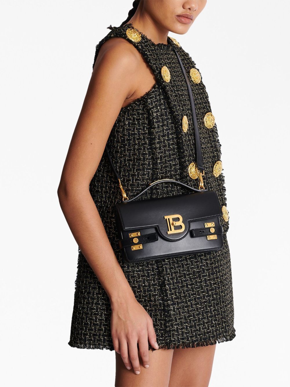 BALMAIN SMOOTH LEATHER B-BUZZ 24 BAG