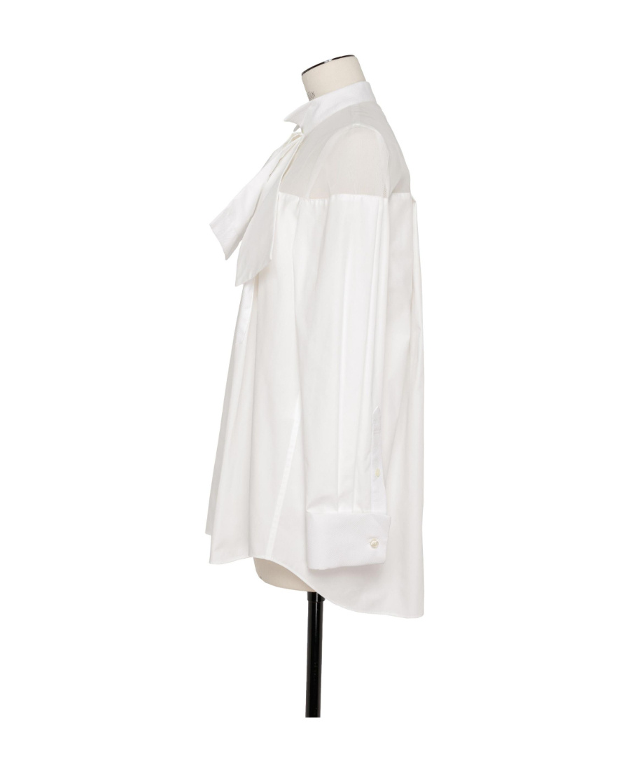 SACAI ATTACHED-DETAIL SHEER-PANELS SHIRT