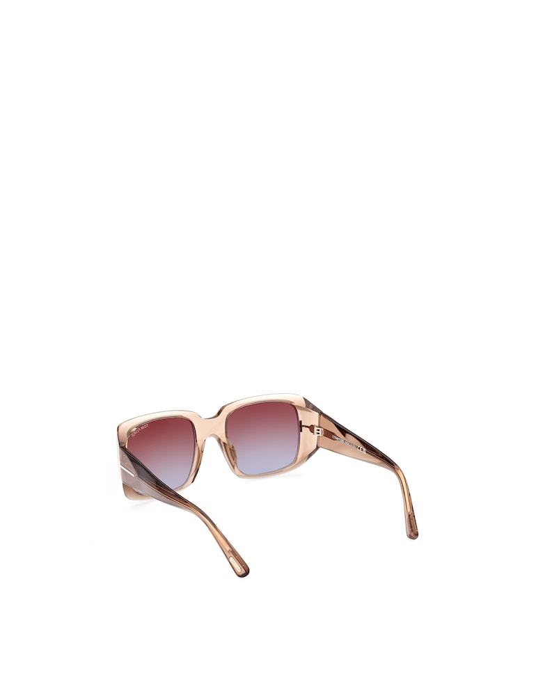 Tom Ford Ryder-02 Gradient Square Transparent Acetate Sunglasses In Nude