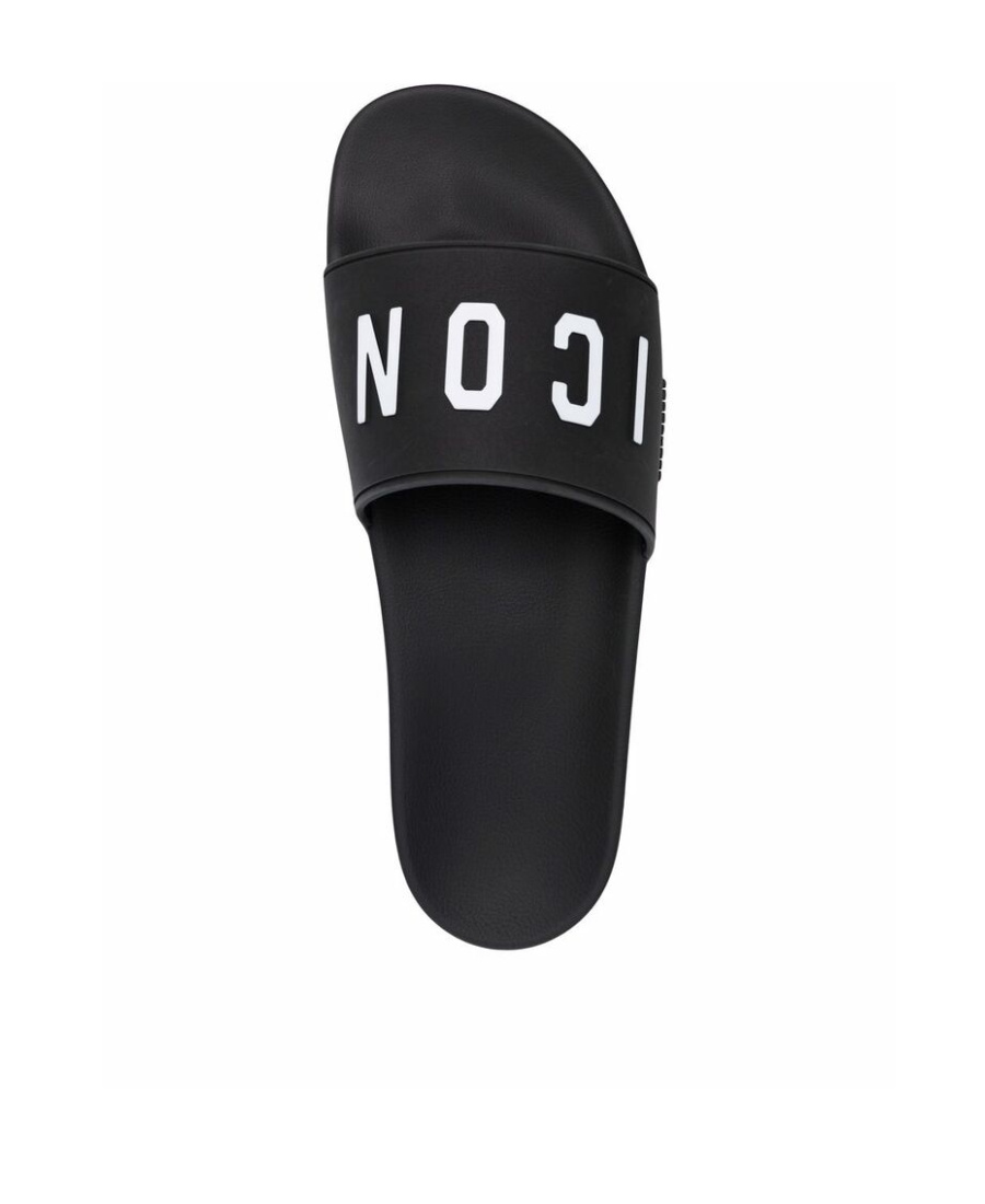 Shop Dsquared2 Icon-embossed Pool Slides In Black