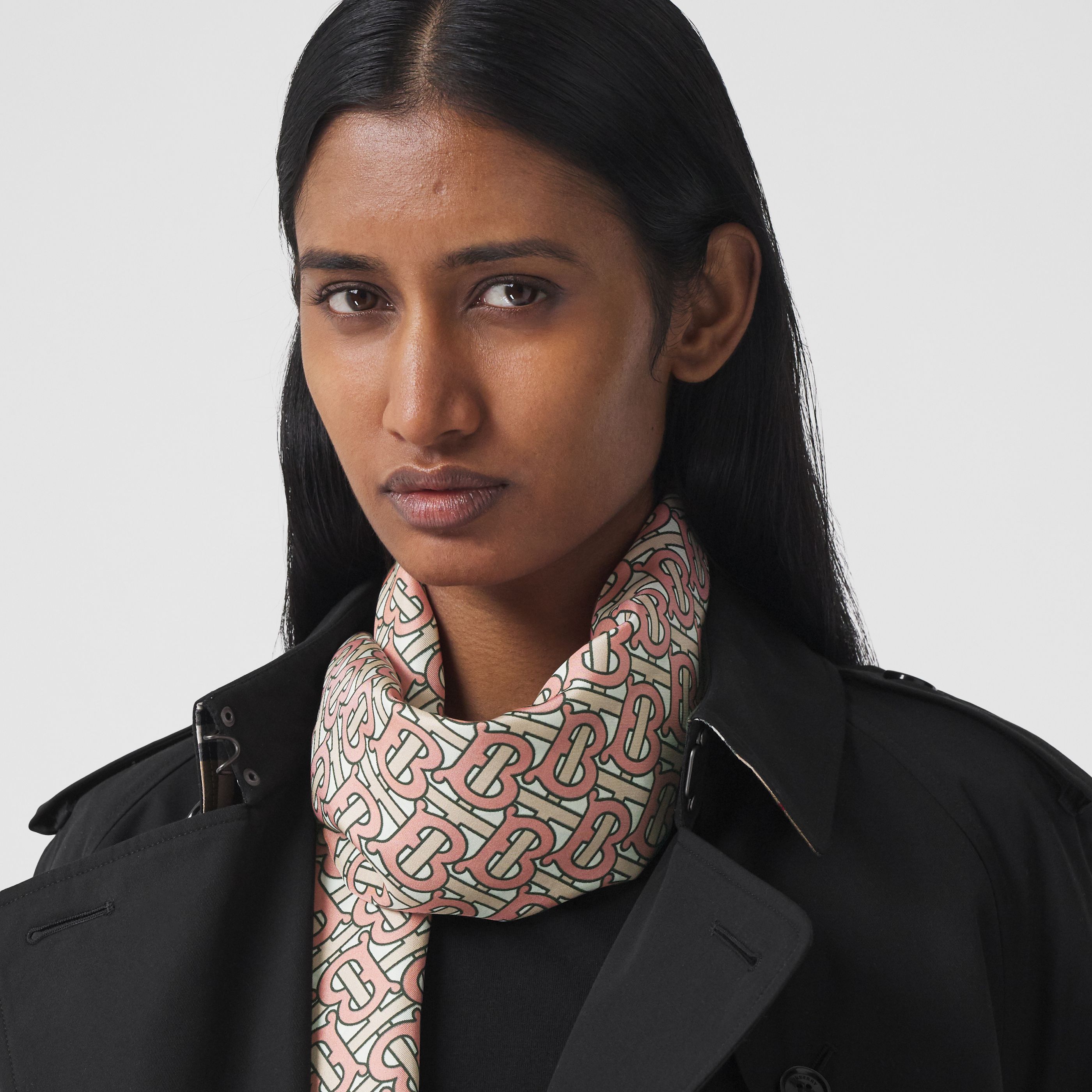 BURBERRY REVERSIBLE MONOGRAM-PRINT SILK SCARF