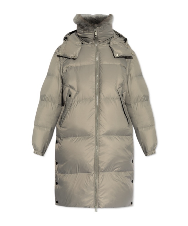 Yves Salomon Padded Parka Coat In Gray