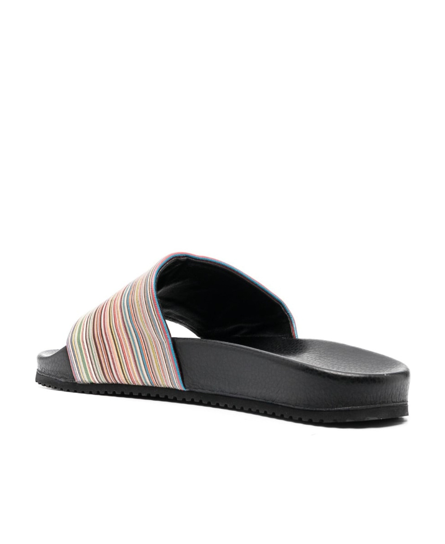 Paul Smith Striped Slippers In Black