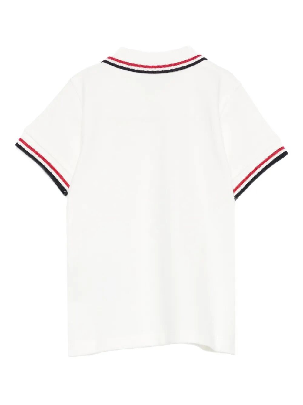 Moncler Logo-patch Tipped Polo Shirt In White