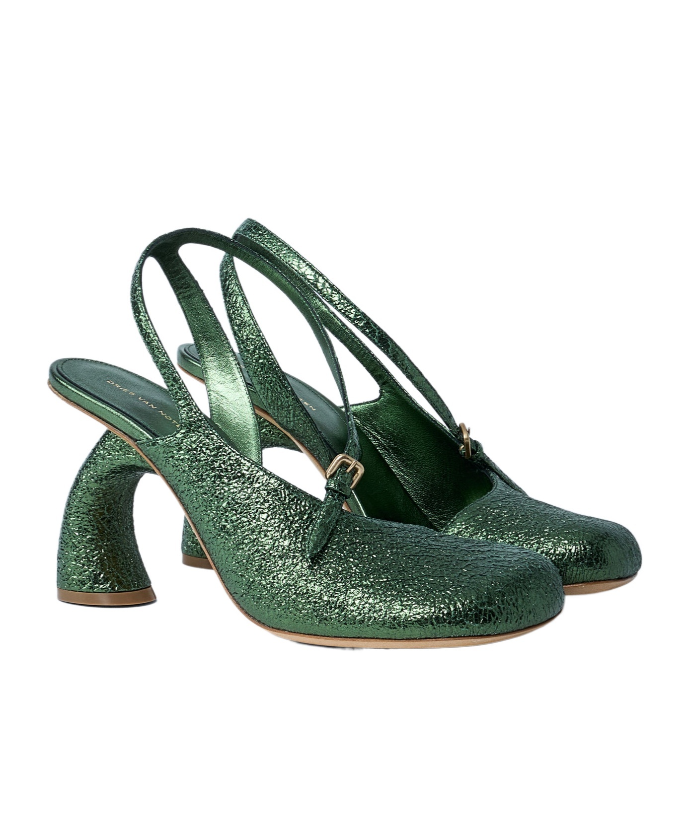 Dries Van Noten Ankle-strap High Heels In Green
