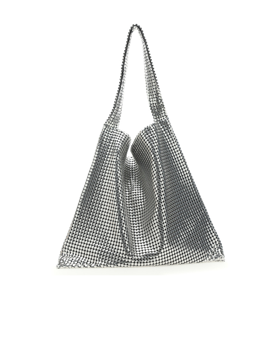Rabanne Pixel Chainmail Shoulder Bag In Gray