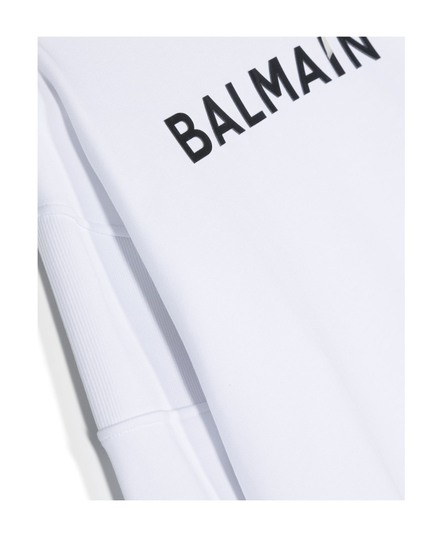 BALMAIN LOGO-PRINT COTTON SWEATSHIRT 