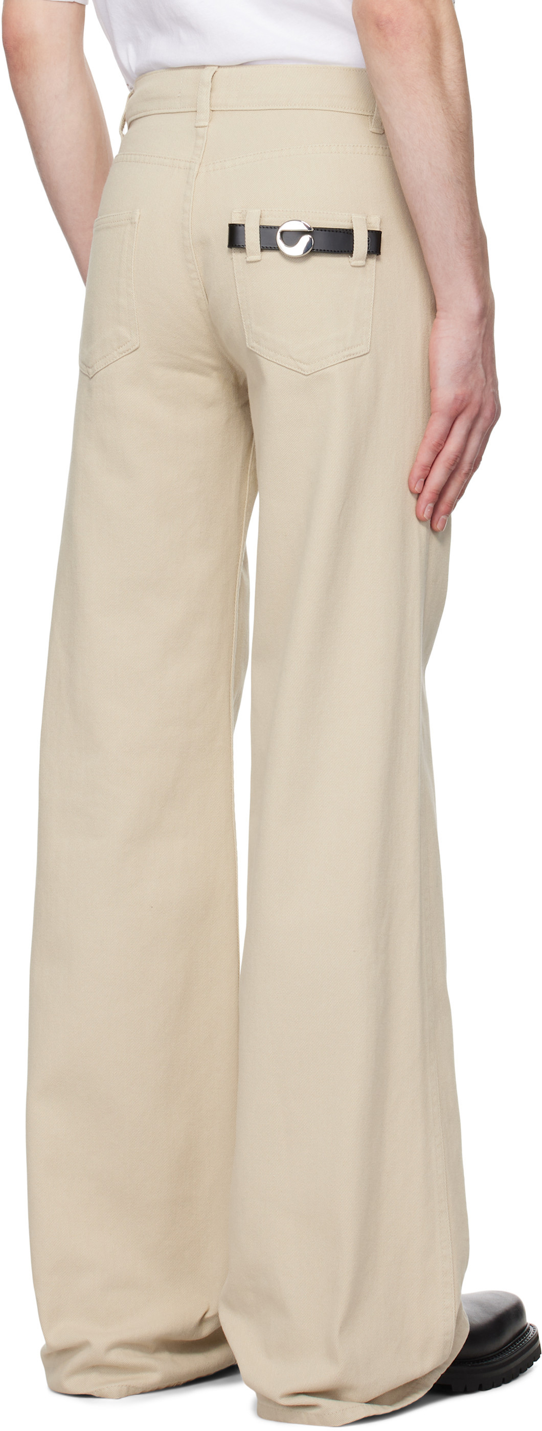 Coperni Wide Leg Jeans In Nude