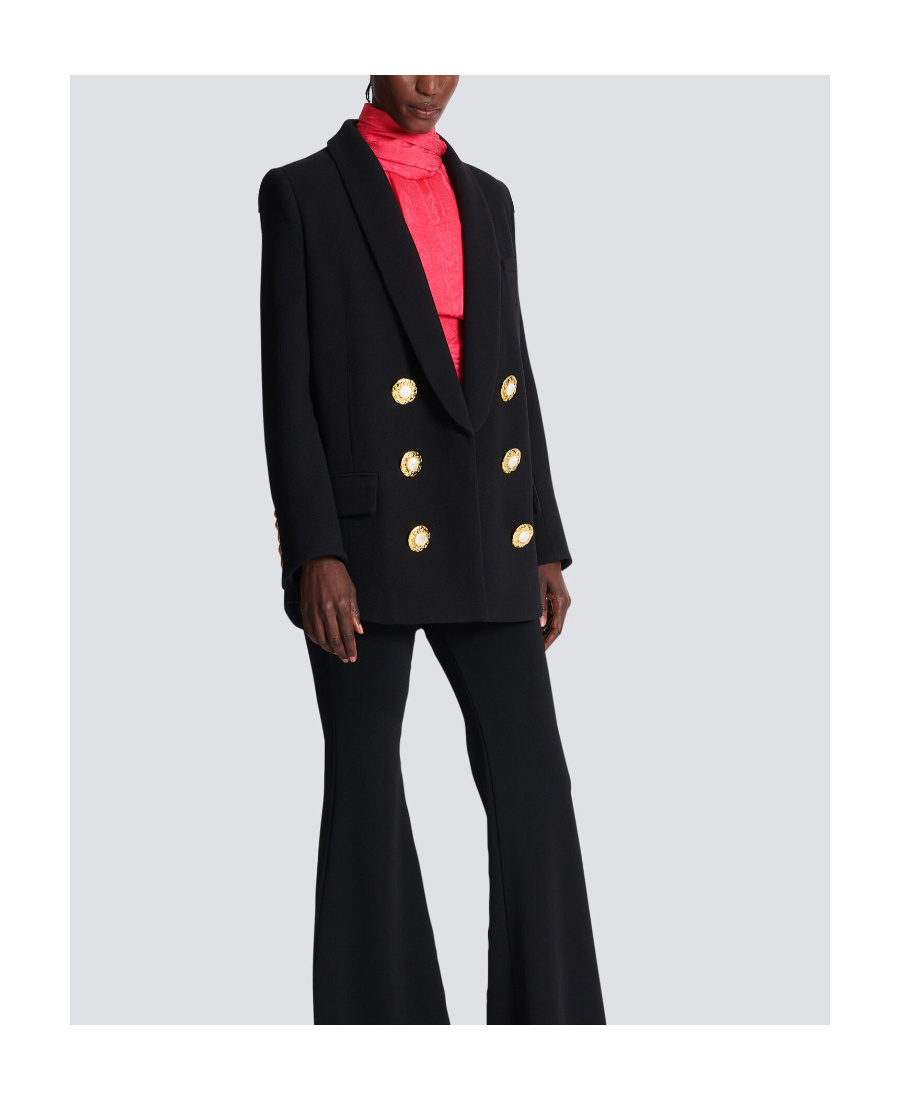 Balmain Button-fastening Double-breasted Jacket In Black