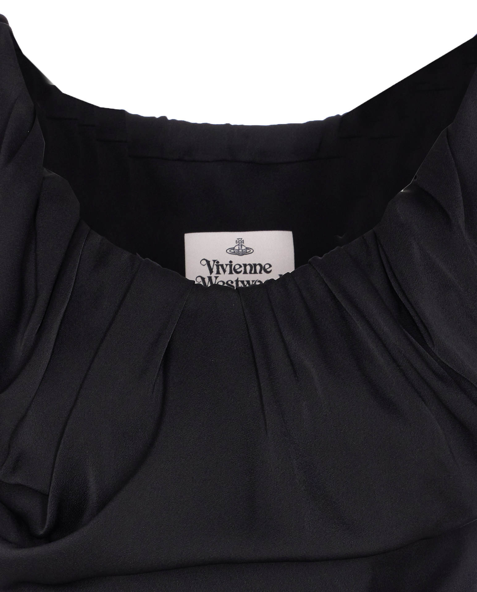 Vivienne Westwood Draped Asymmetrical Square Neckline Maxi Dress In Black