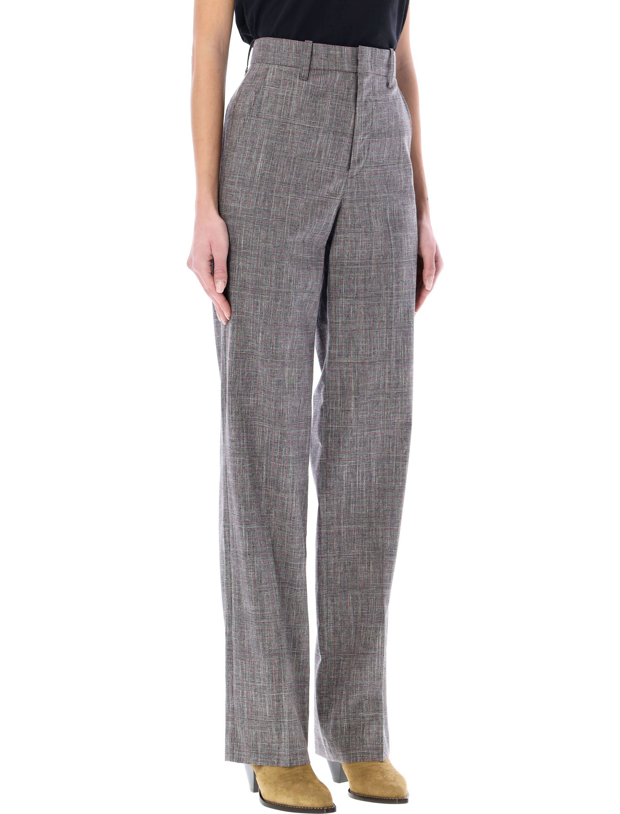 Shop Isabel Marant Étoile Tailored Checked Trousers In Gray