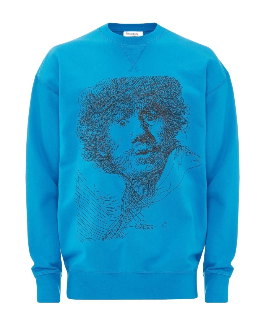 Jw Anderson Rembrandt Embroidered Sweatshirt In Blue