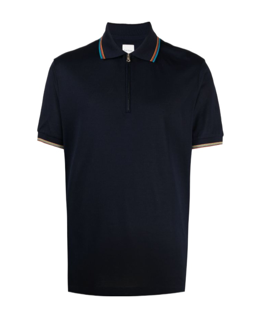Paul Smith Zip Polo For Men In Black