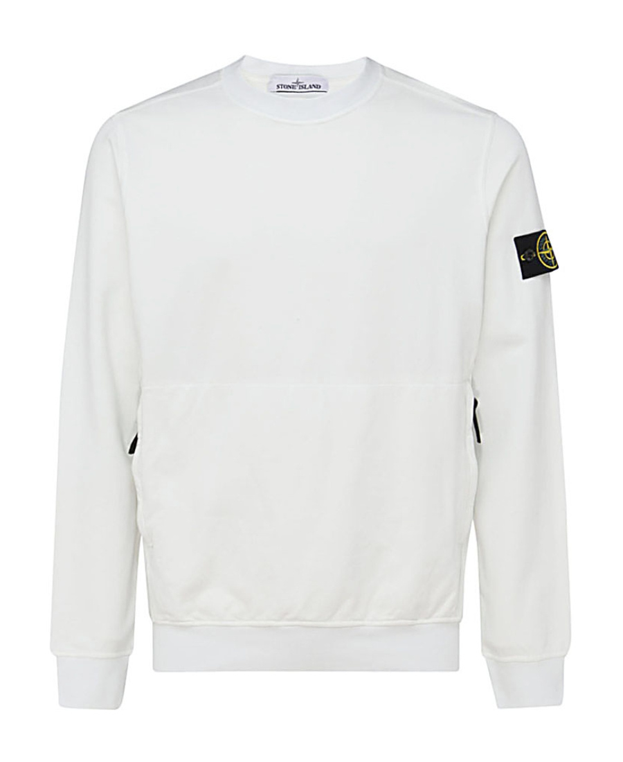 Stone Island Compass-badge Jersey-knit Jumper In White