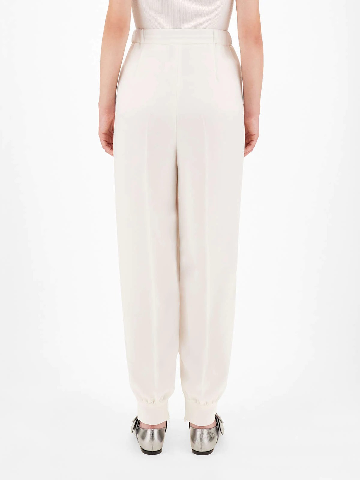 Max Mara Elastic Band Design Casual Pants In White