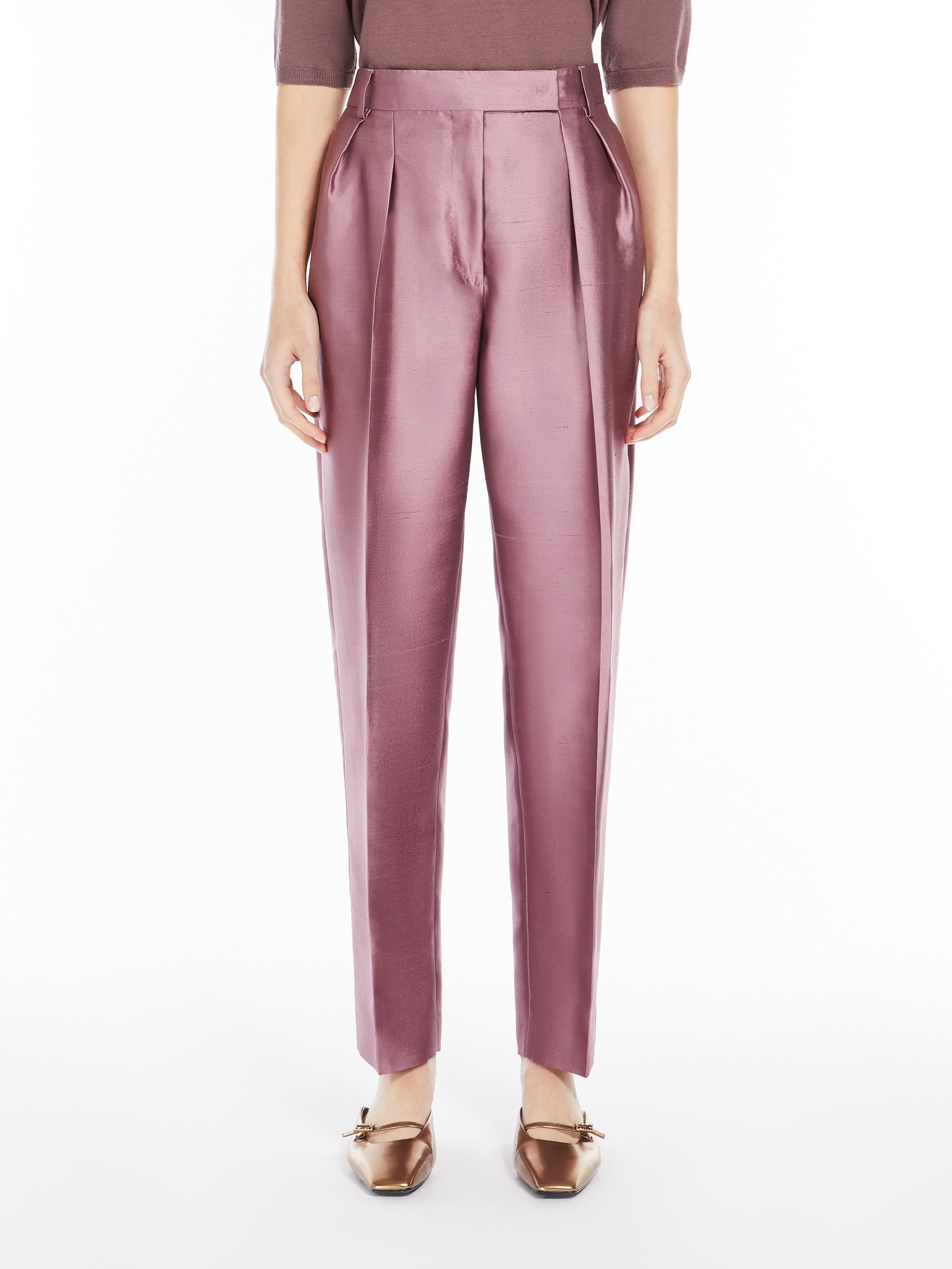 Max Mara Belt-loop Casual Pants In Pink
