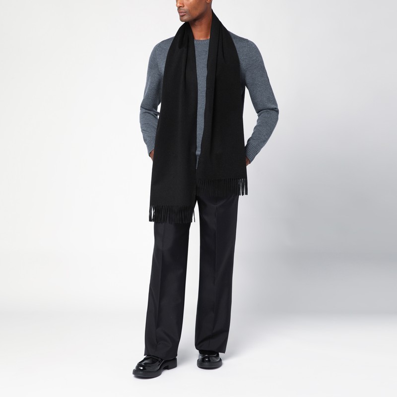 Destin Surl Fringed Scarf In Black