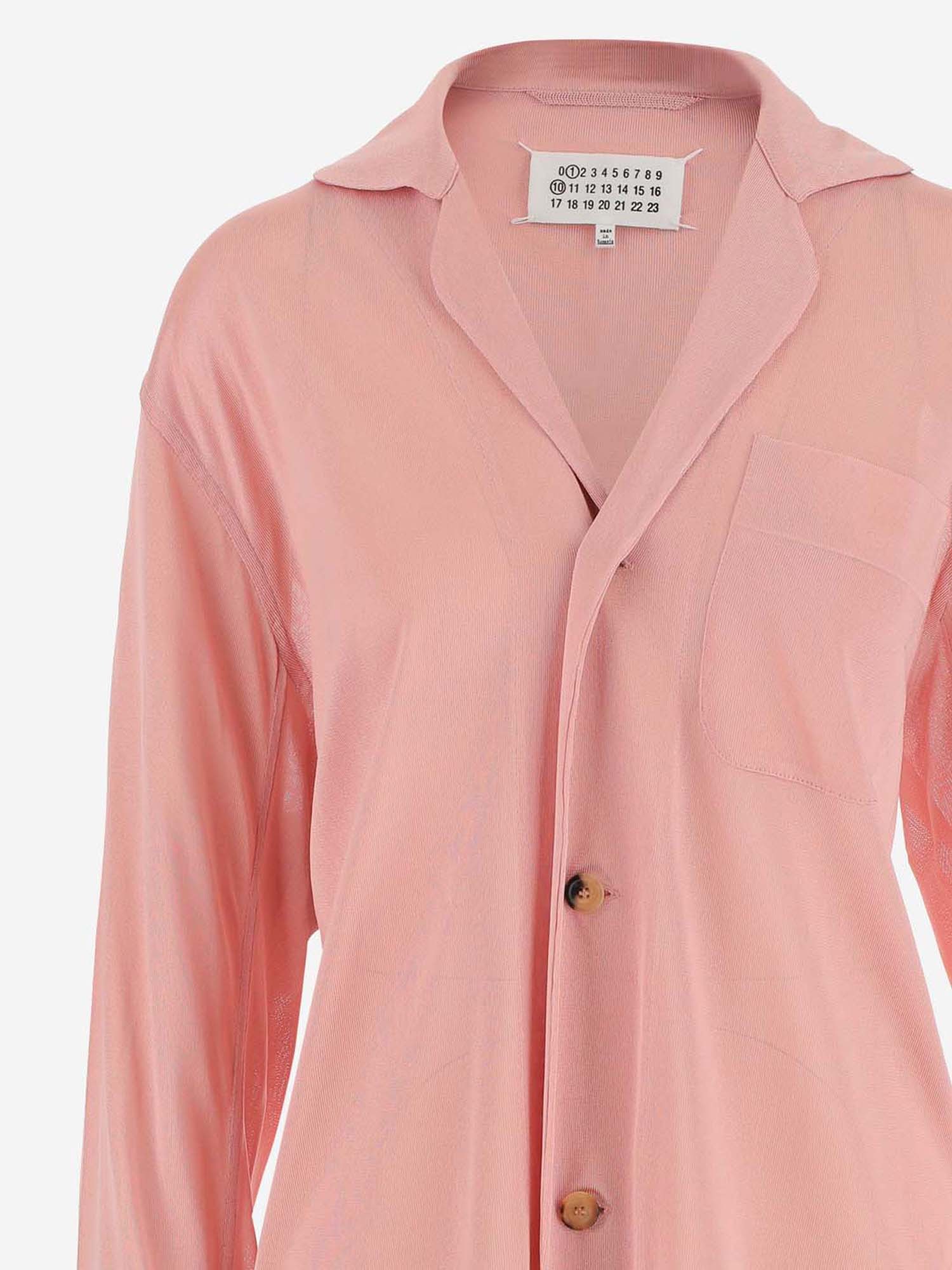 Maison Margiela Oversized Button-up Blouse In Pink