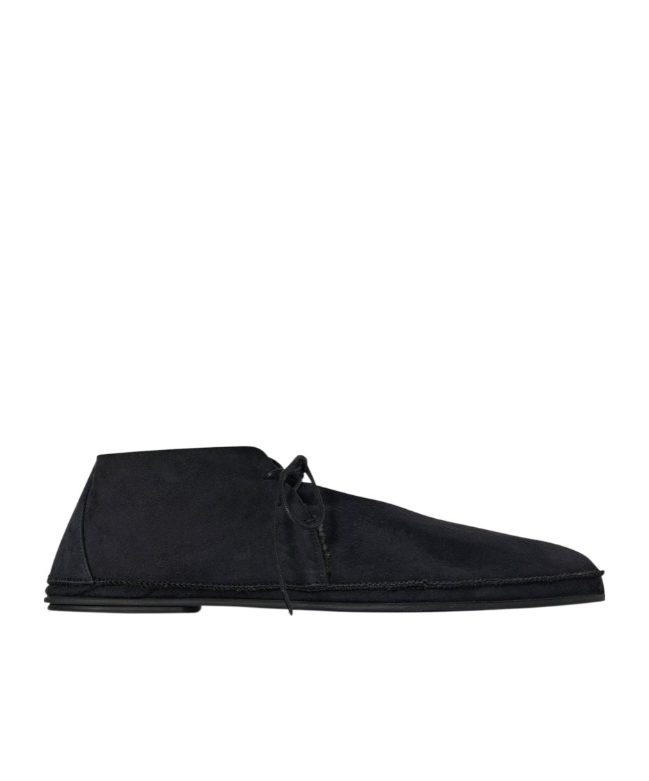 The Row Tyler Lace Up Suede Shoes In Black