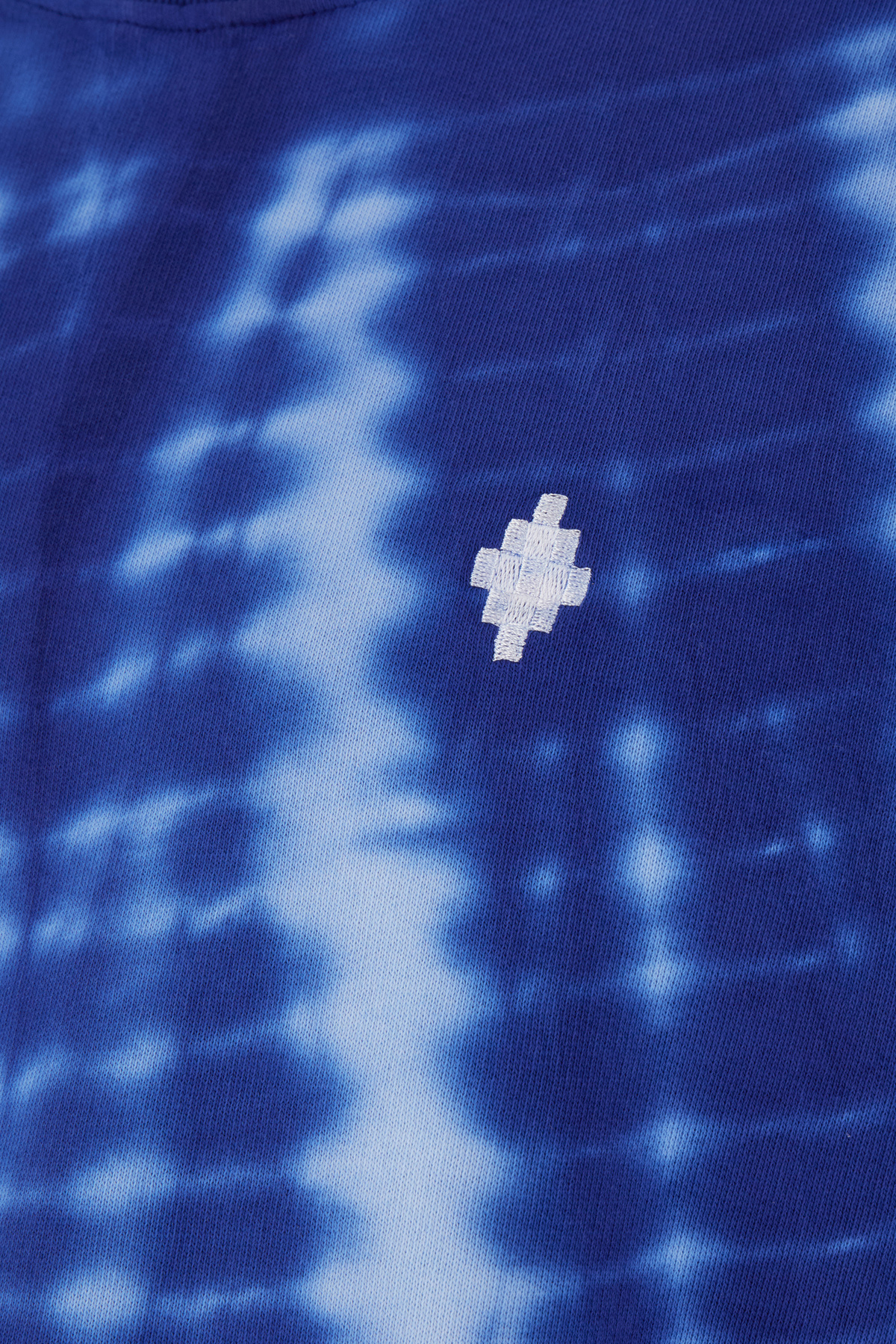 Marcelo Burlon County Of Milan Oversize Tie-dye Cotton Sweatshirt Embroidery In Blue