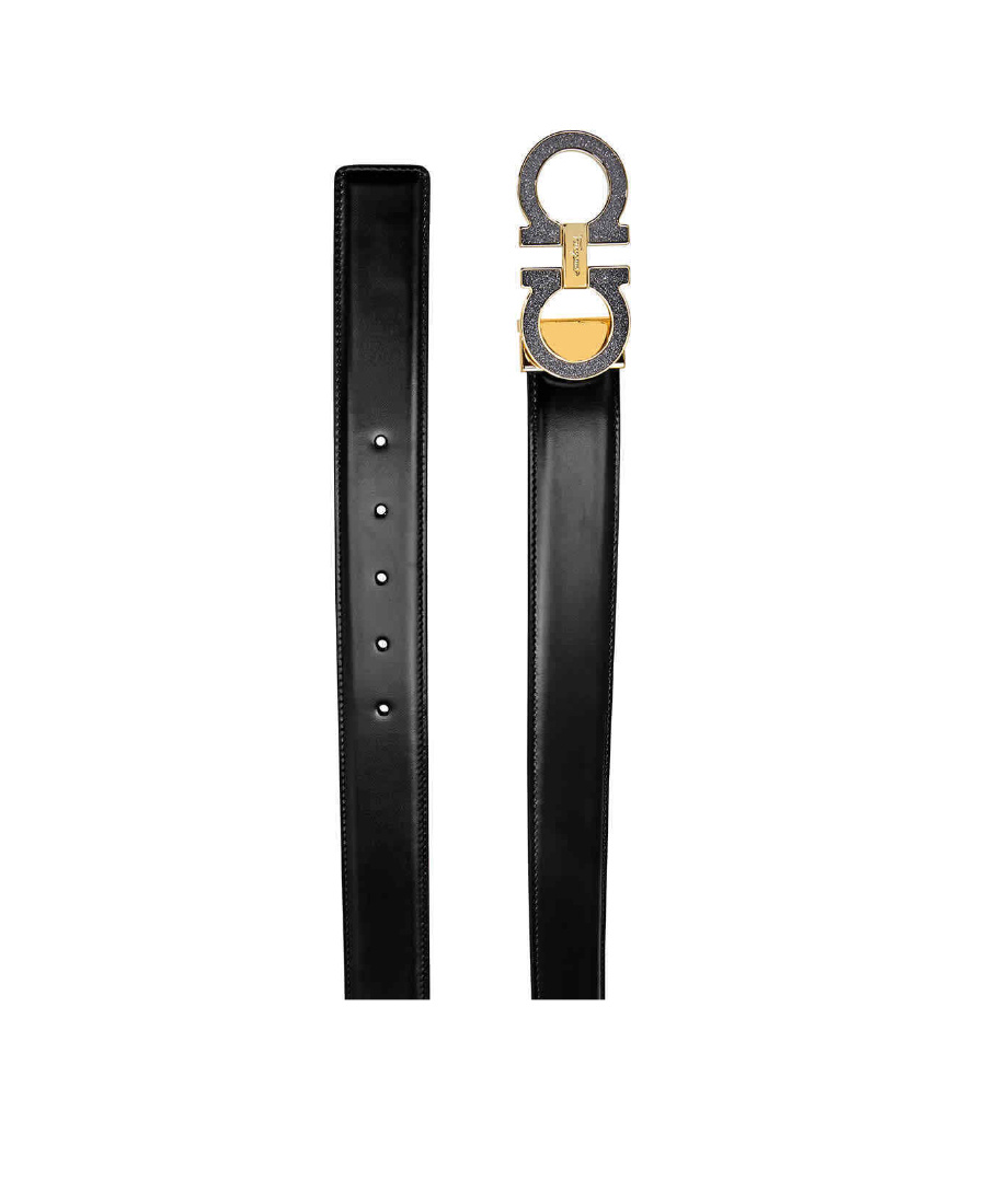 Ferragamo Logo Belt In Black