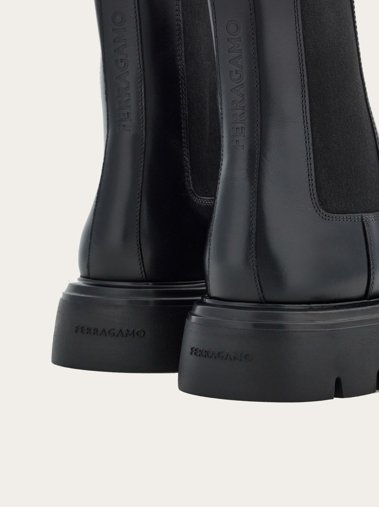 Shop Ferragamo Salvatore Chunky-sole Ankle Boots In Black