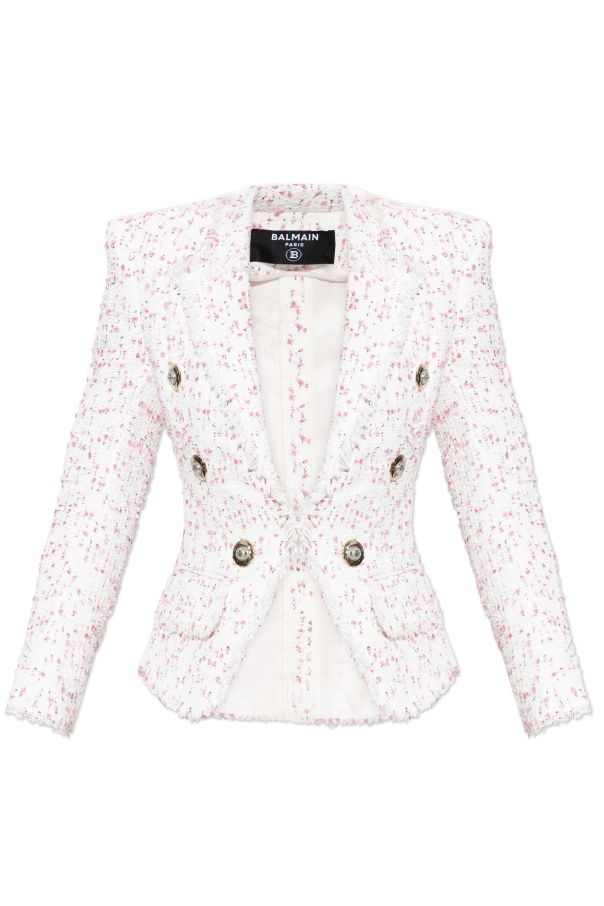 Balmain Tweed Blazer In White