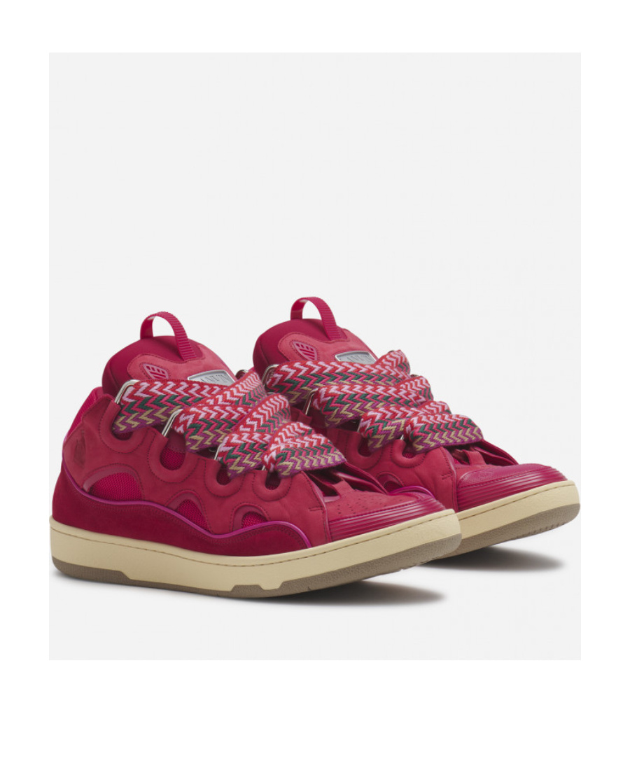 Lanvin Curb Chunky Leather Sneakers In Red