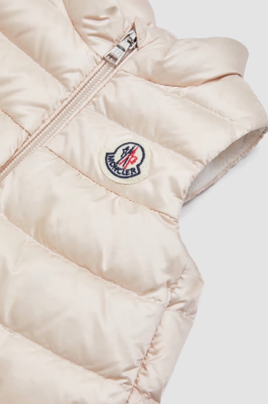 Moncler High-necked Sleeveless Down Jacket In Nude