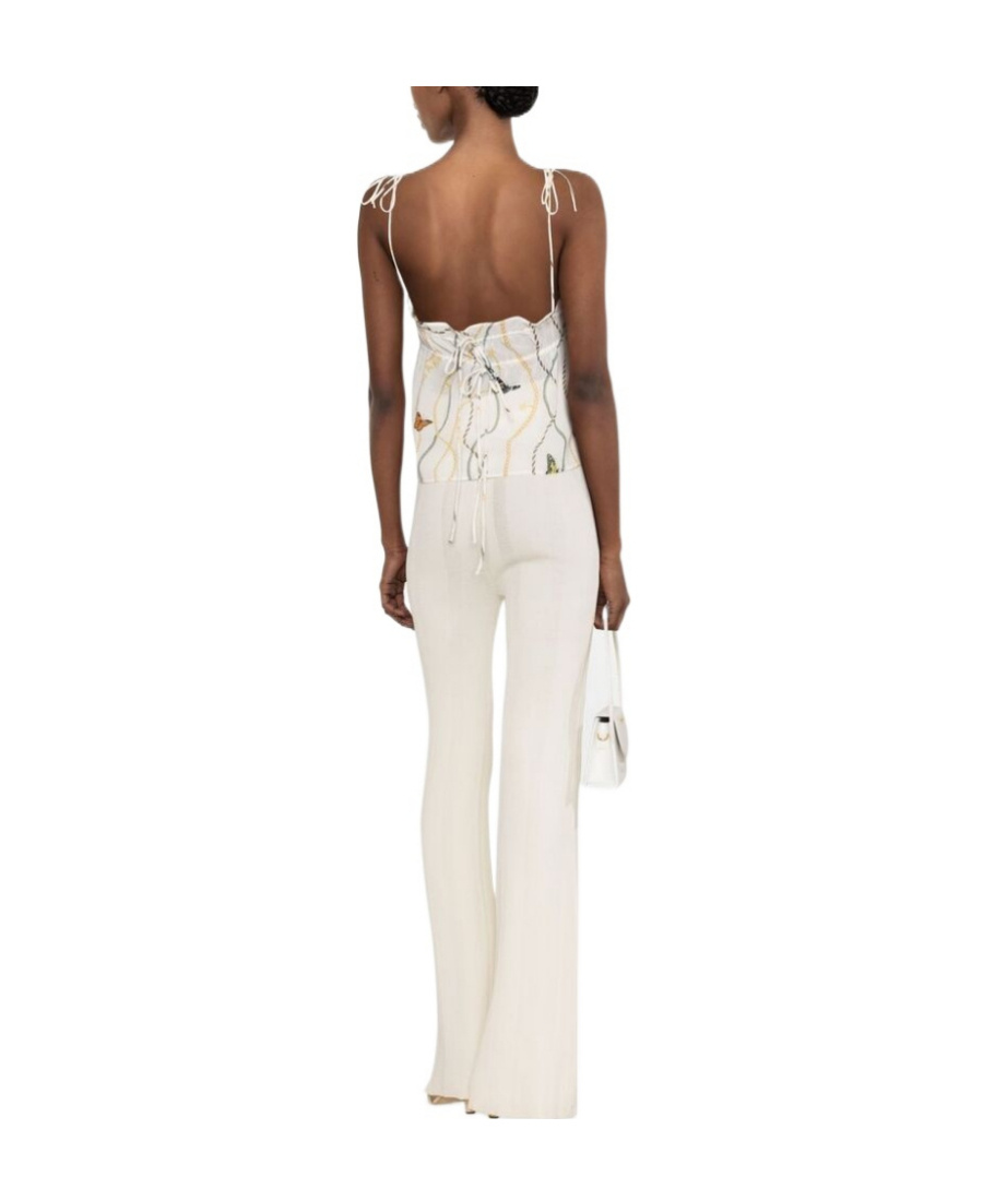 Ganni Butterfly-print Tank Top In White