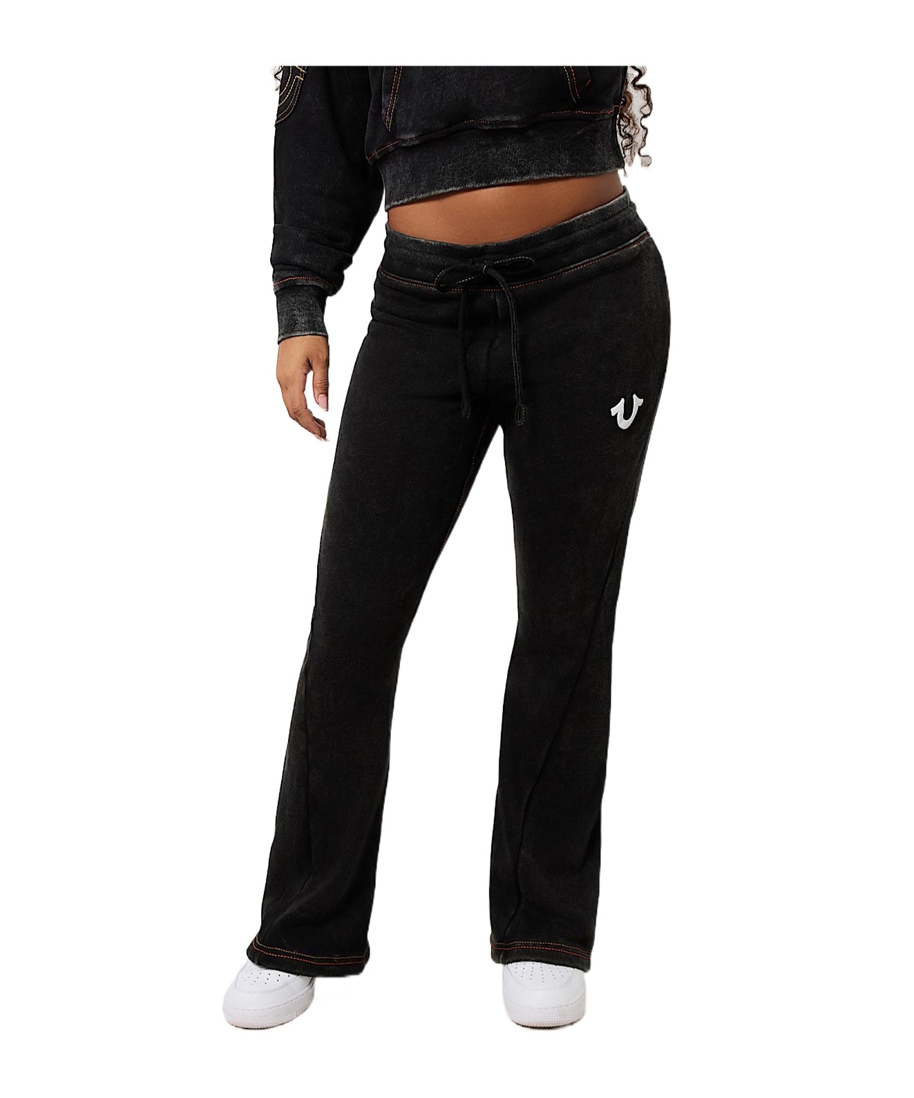 True Religion Vintage Wash Spade Pocket Low Rise Sweat Pant In Black