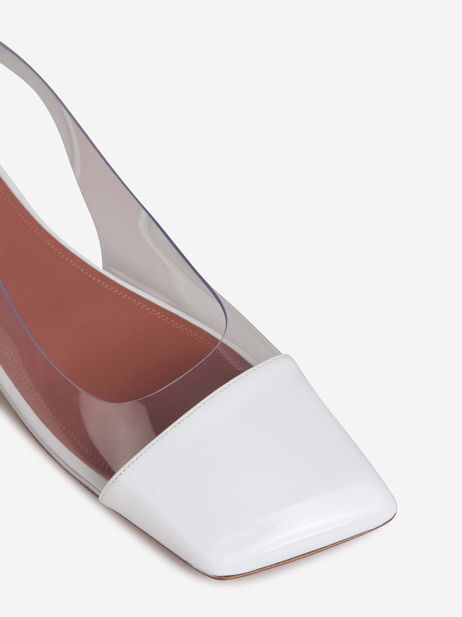 Shop Amina Muaddi Half-heeled Flat Sandals In Gray
