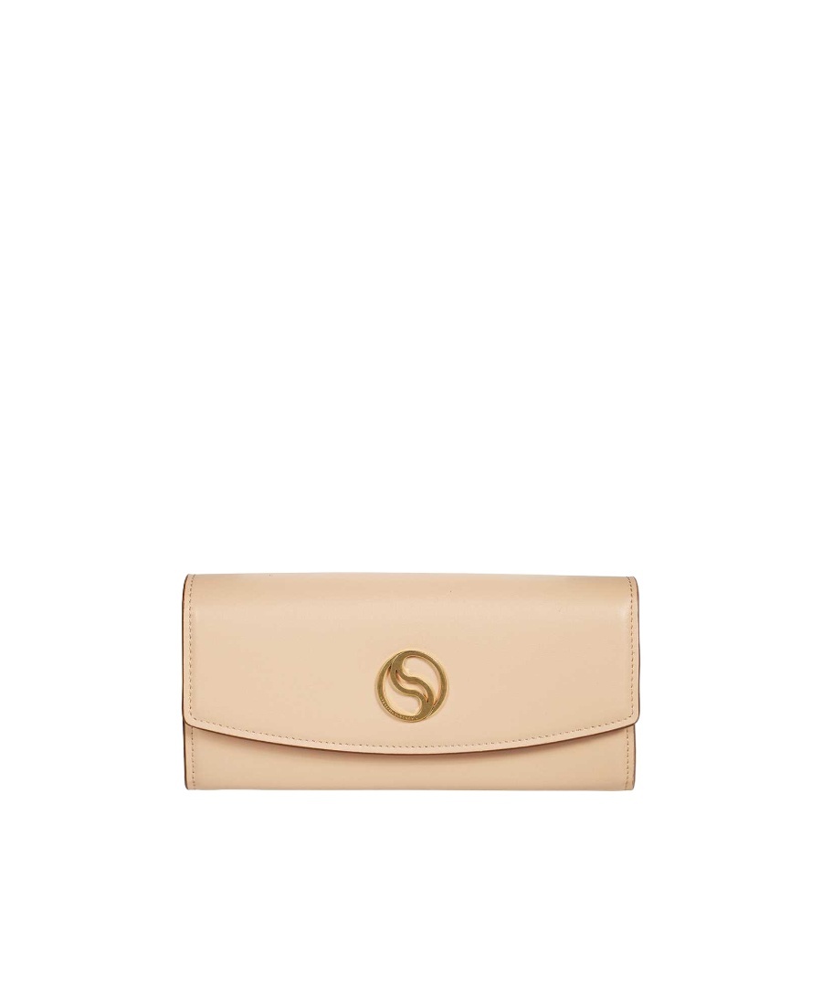 Stella Mccartney Logo Wallet In Nude