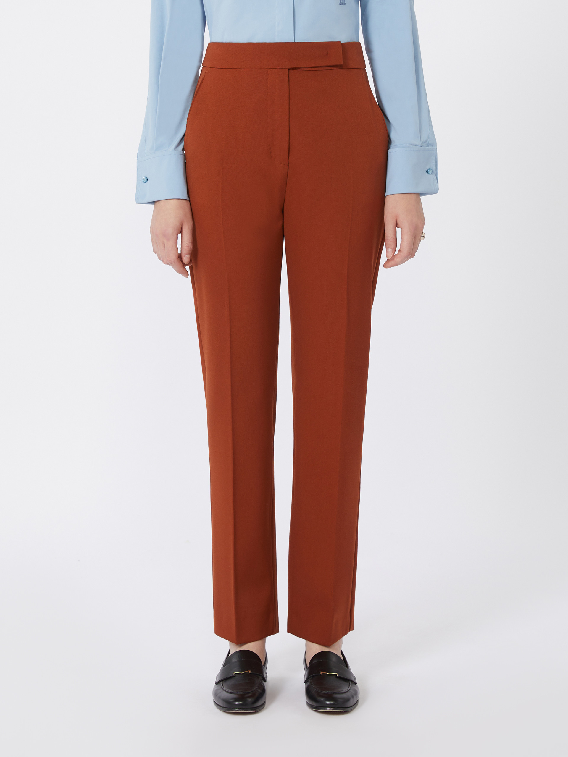 Max Mara Wool Casual Pants In Red