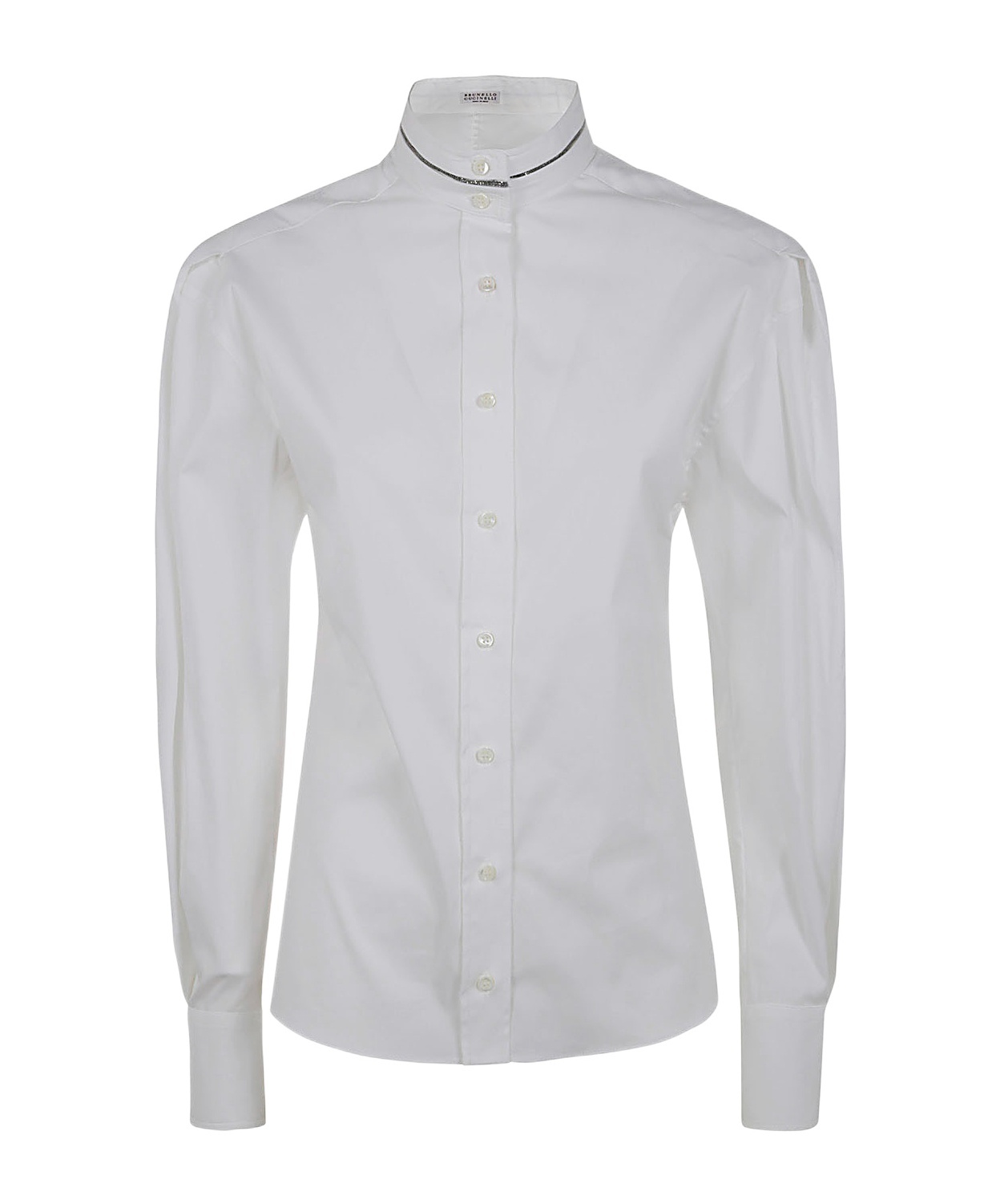 Brunello Cucinelli Top Stand Collar Buttoned Cuffs In Gray