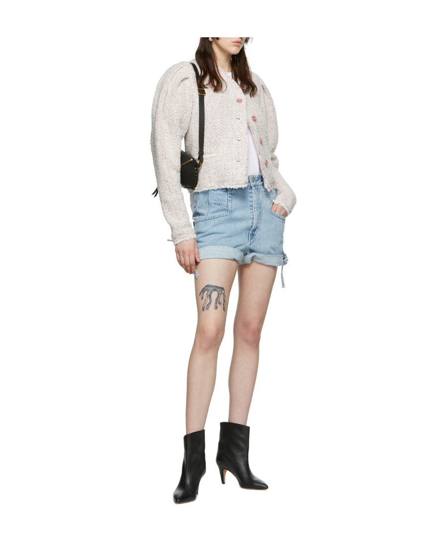 Isabel Marant Blue Logo Denim Shorts In Multicolor