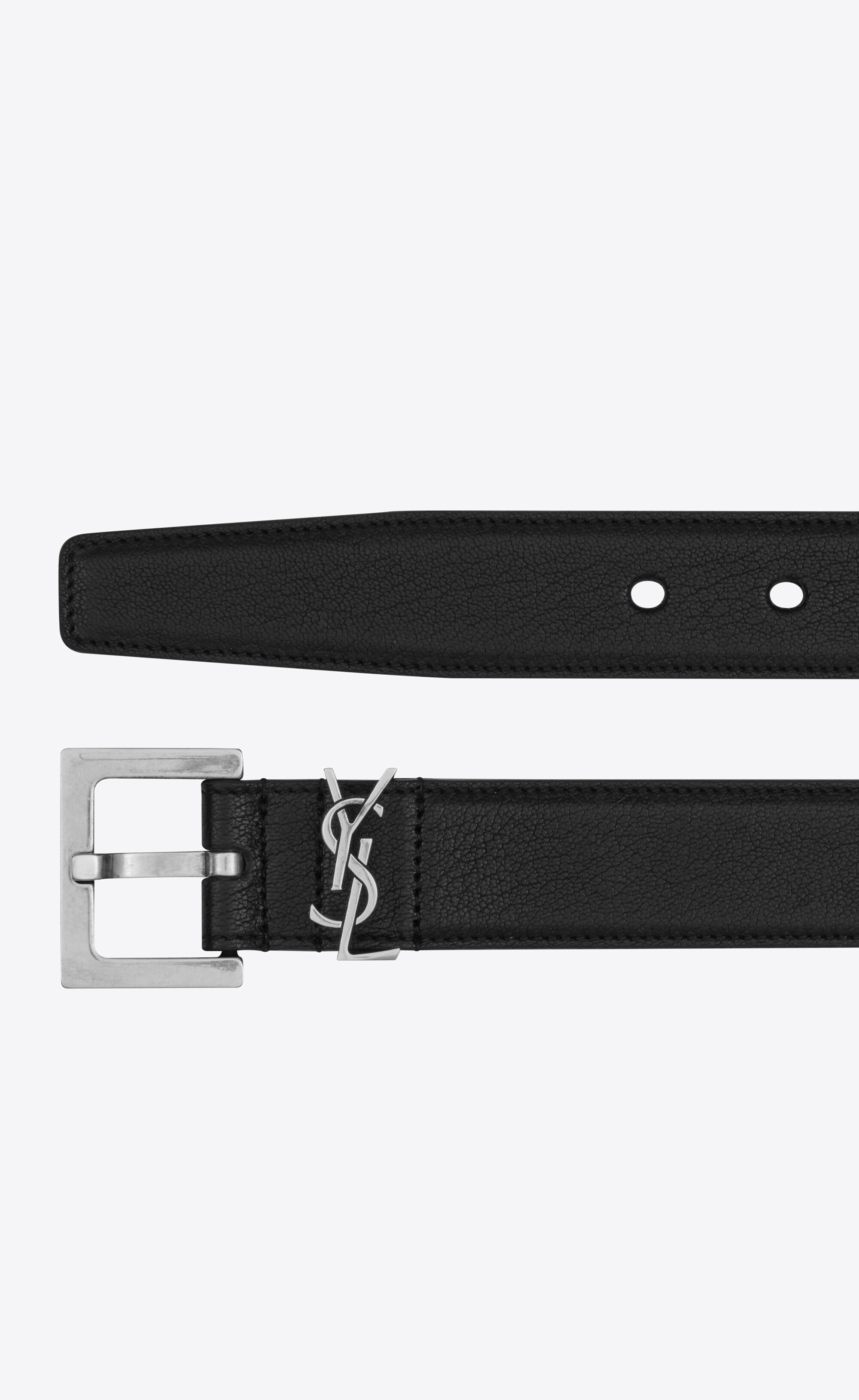 Saint Laurent Monogram Belt In Black