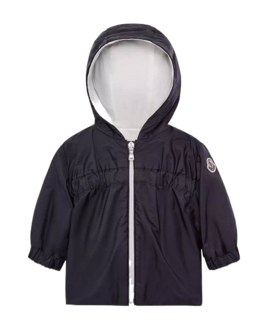 Moncler Logo-patch Hooded Jacket In Blue