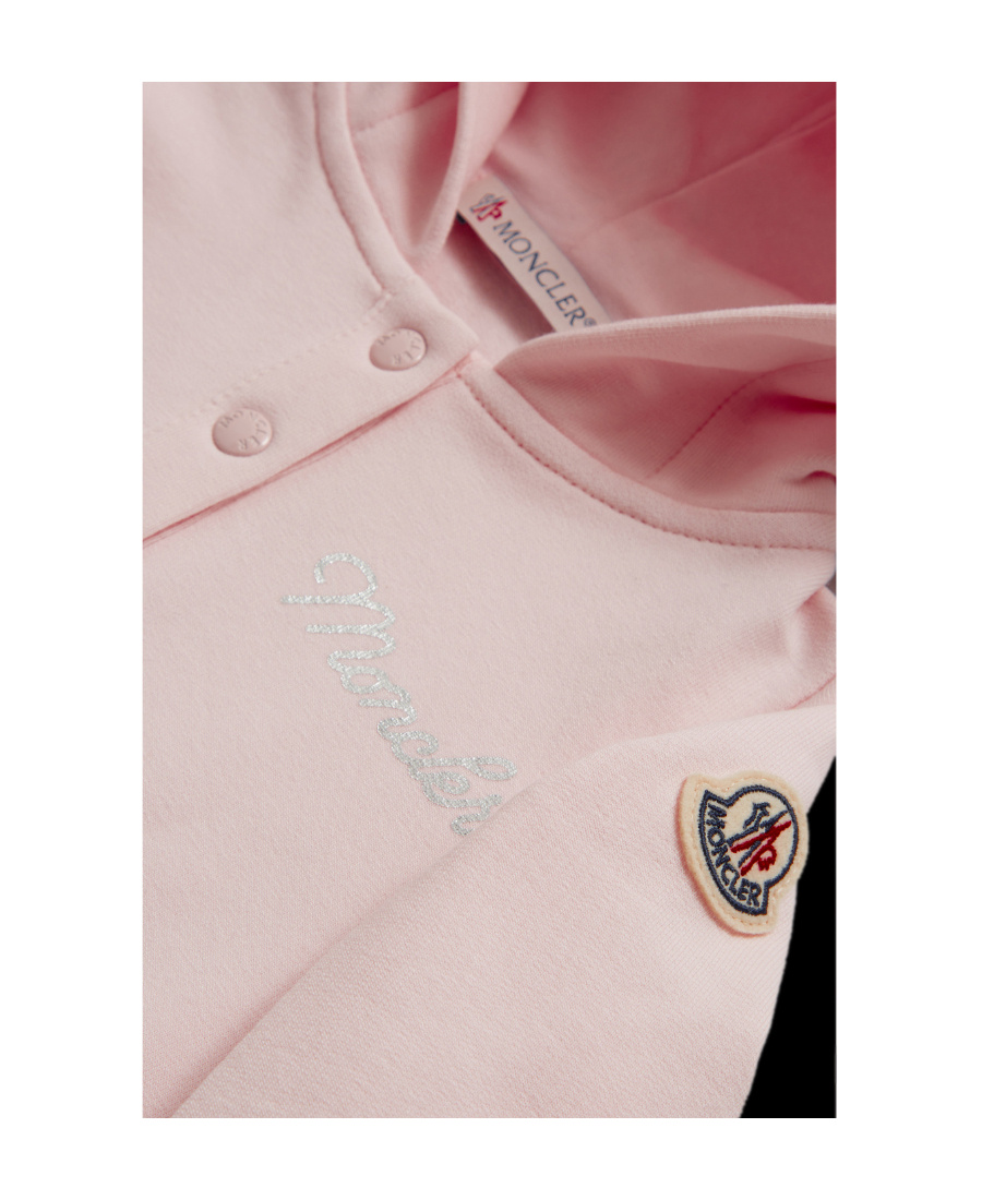 Moncler Long-sleeved Hooded Dress In Pink