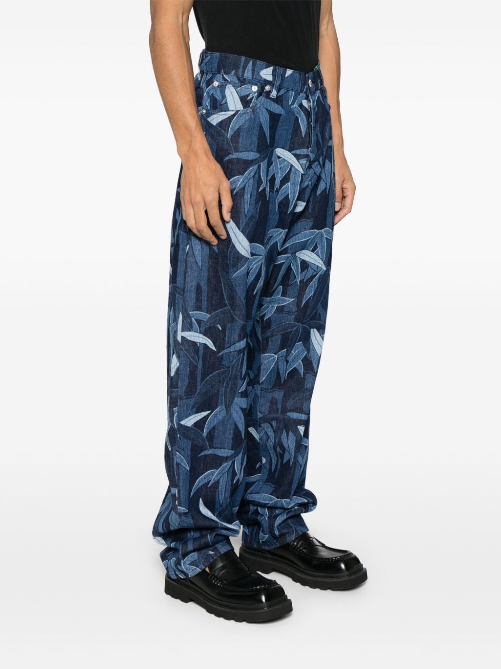 Kenzo Hawaiian Jeans In Blue