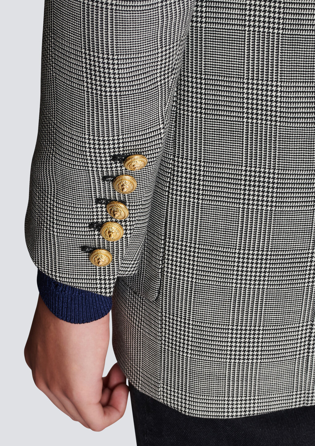 Balmain Single-breasted Wool Blazer In Gray
