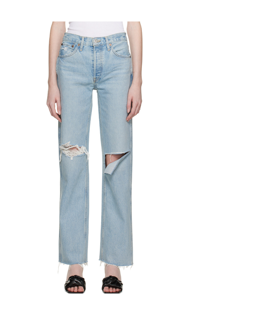 Re/done 90s High Rise Loose Jeans In Blue