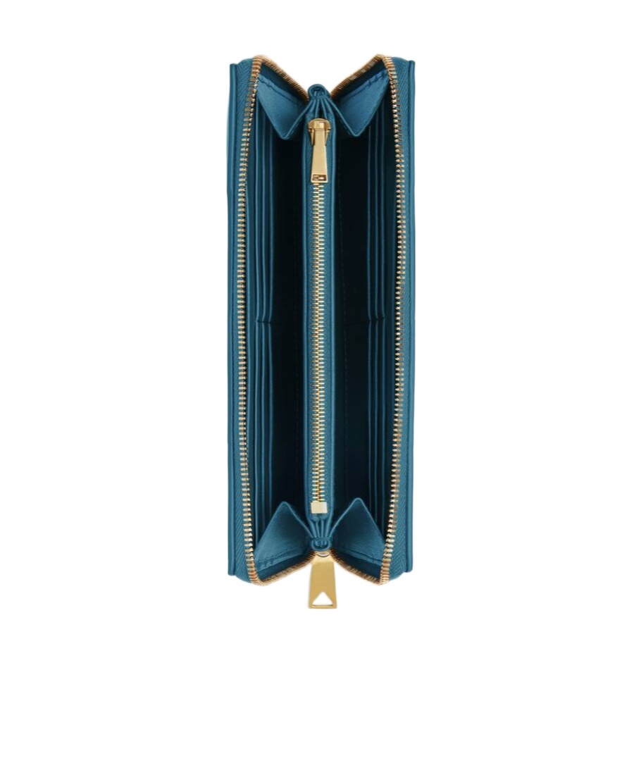 Bottega Veneta Cassette Zipper Wallet In Blue