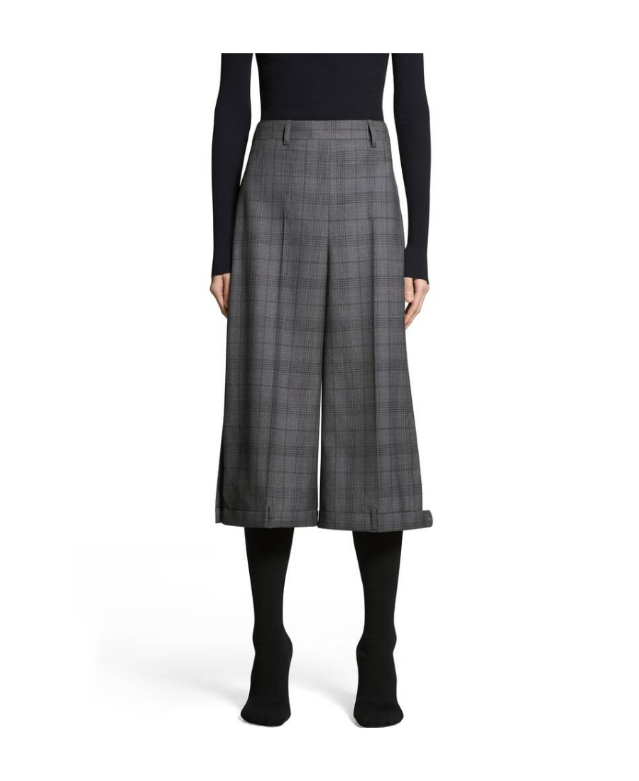 Balenciaga Check-pattern Wool Shorts In Gray