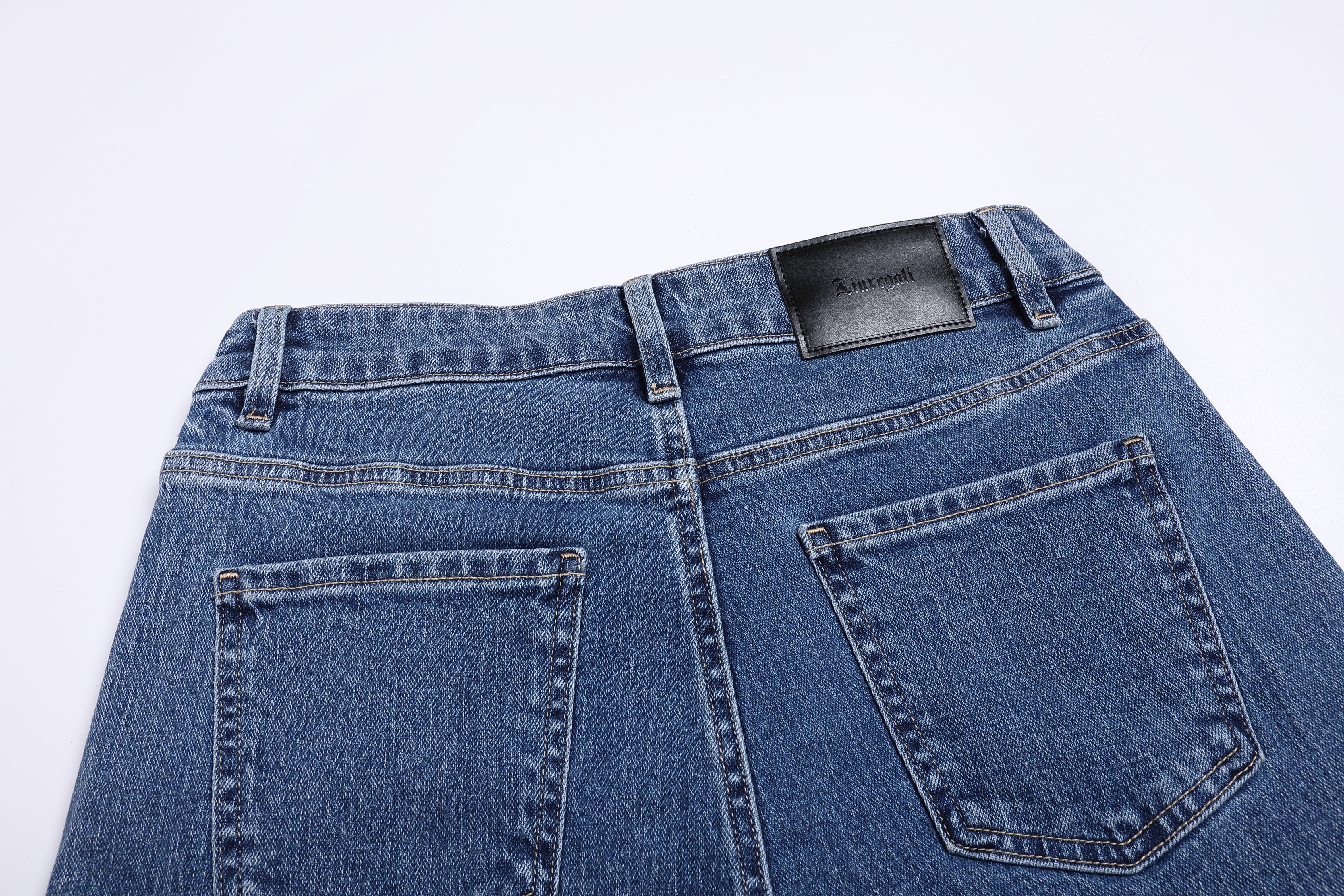 Liuregali Long Ribbon Denim Shorts On The Side In Blue