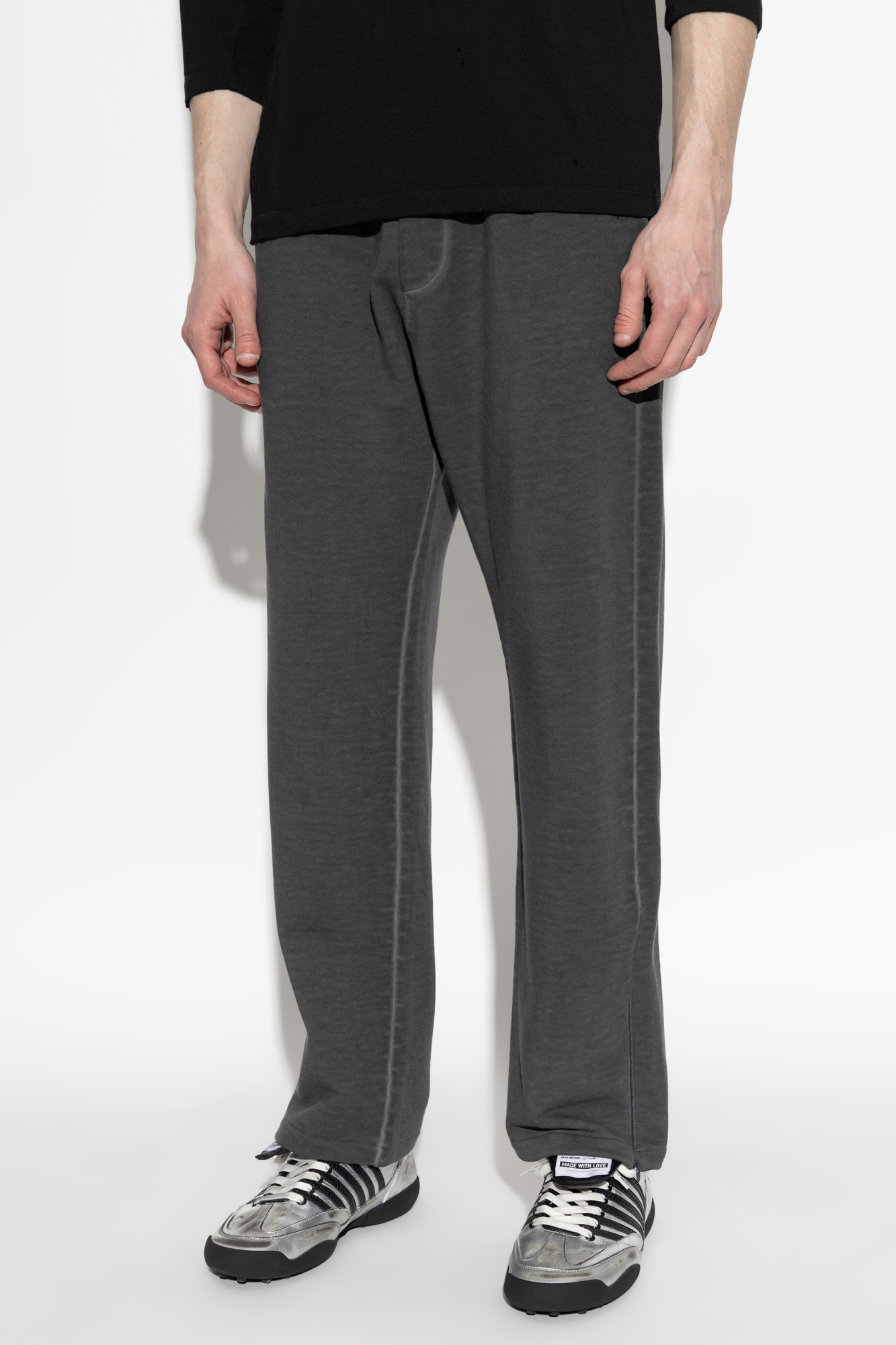 Dsquared2 Mens Charcoal Gym Zipped-cuffs Cotton-jersey Jogging Bottoms In Black