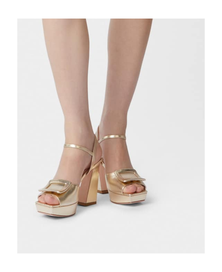 Roger Vivier Logo High-heeled Sandals In Nude