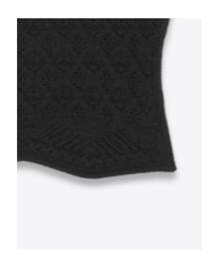 Saint Laurent Cropped Crochet Top In Black