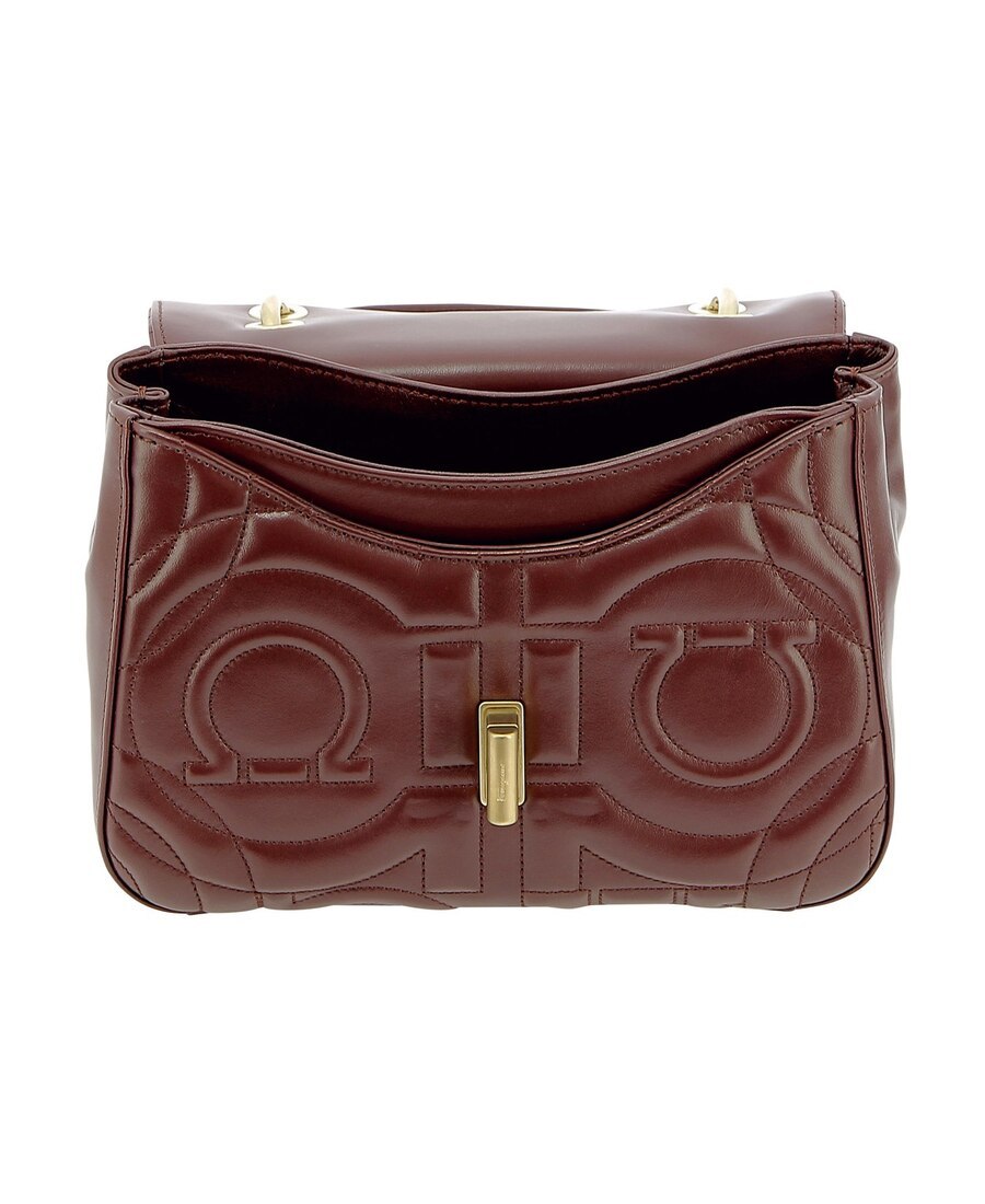 Ferragamo Quilted-effect Gancini Tote Bag In Brown
