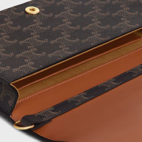 Celine Multipochette Logo Printed Mini Handbag In Black